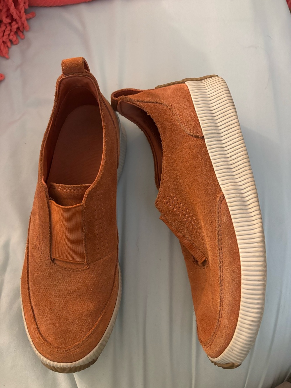 Sorel Out N About Plus Suede Rust Slip On Shoes Sneakers Burnt Orange Size 8.5